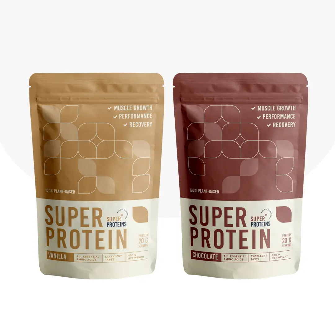 Vegaaninen proteiinijauhe, vanilja ja suklaa – Super Protein